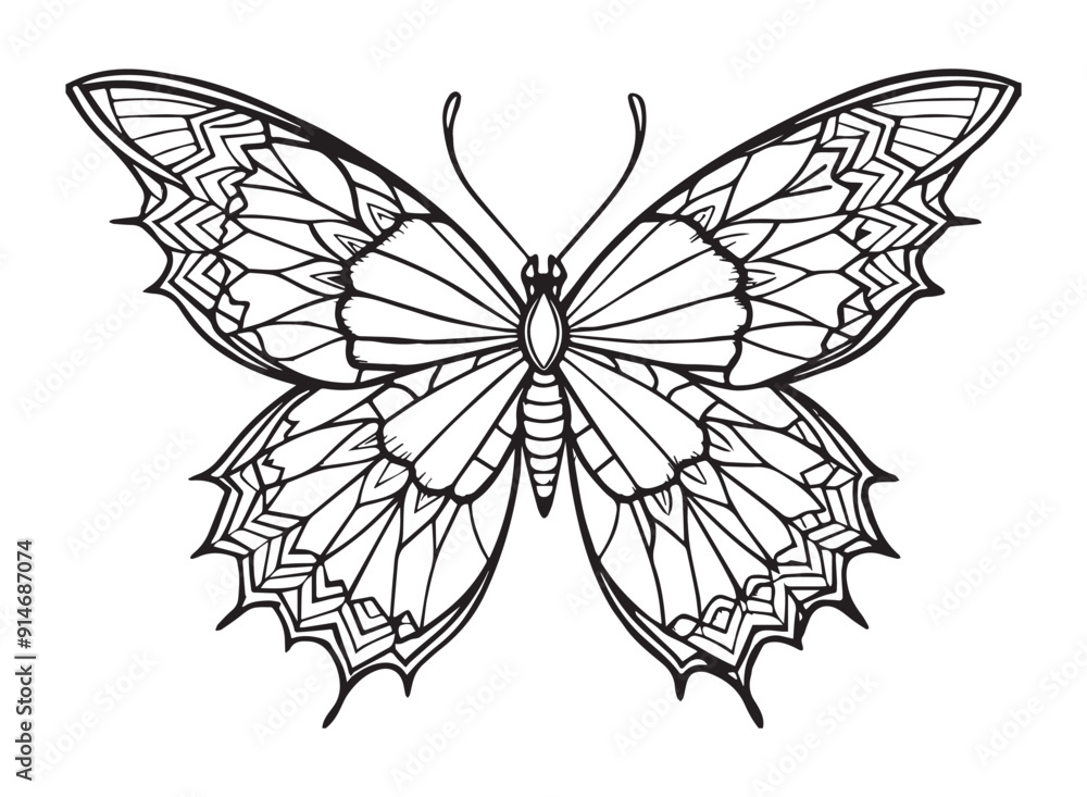 butterfly coloring pages and graphic element. butterfly coloring pages and graphic element.