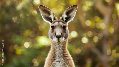 Close-Up Portrait of a Red Kangaroo