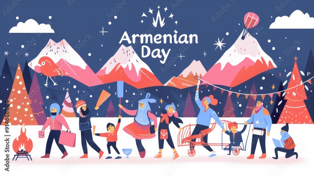 Liberation festivity: Armenia independence day, country autonomy with vibrant parades, traditional music, and national pride, historical significance of Armenia's independence Liberation festivity: Armenia independence day, country autonomy with vibrant parades, traditional music, and national pride, historical significance of Armenia's independence