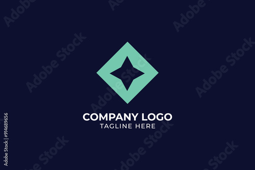 Stylized linear shape star logo design template, simple compass logo concept abstract star shape logo design template, 