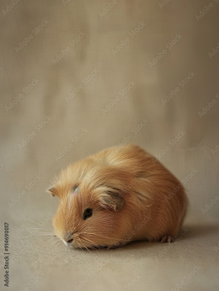 Fototapeta premium Guinea Pig isolated on paper background