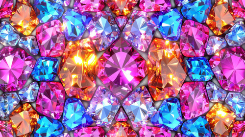 Vibrant Abstract Crystal Gemstone Pattern