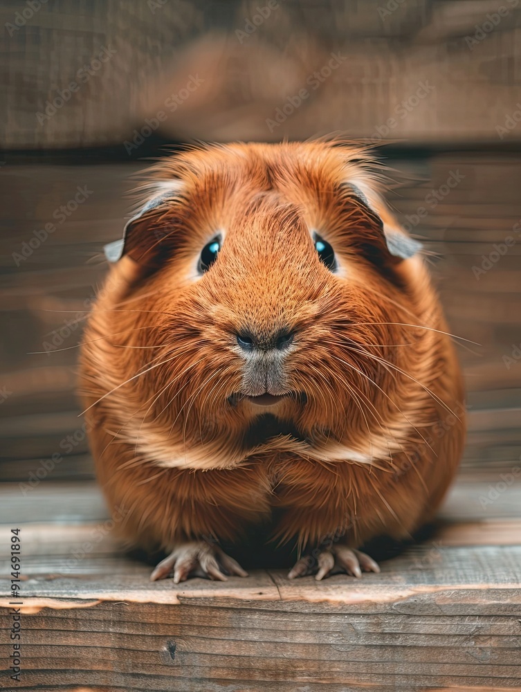 Fototapeta premium Guinea Pig isolated on wooden background