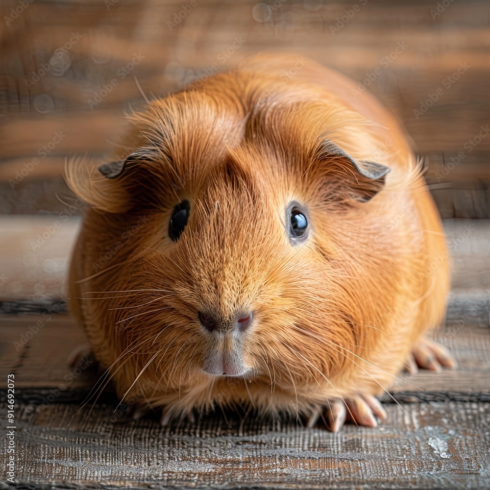 Guinea Pig isolated on wooden background Guinea Pig isolated on wooden background