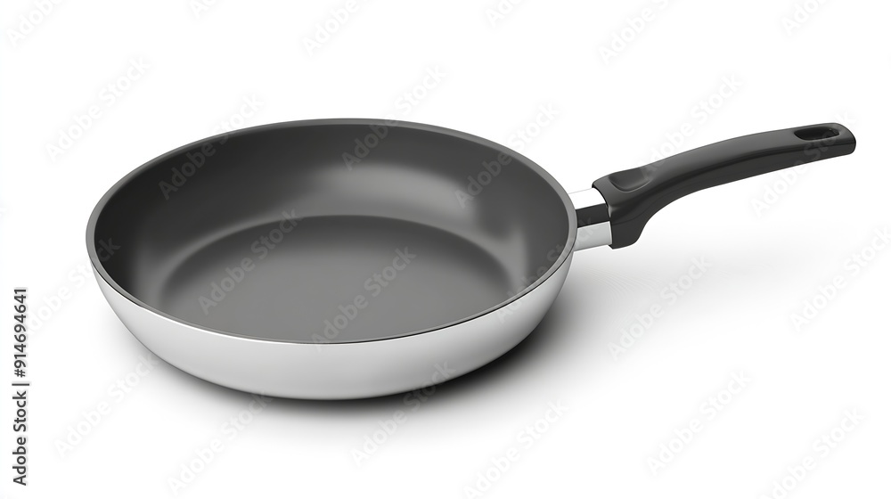 New frying pan isolated on a white background : Generative AI New frying pan isolated on a white background : Generative AI