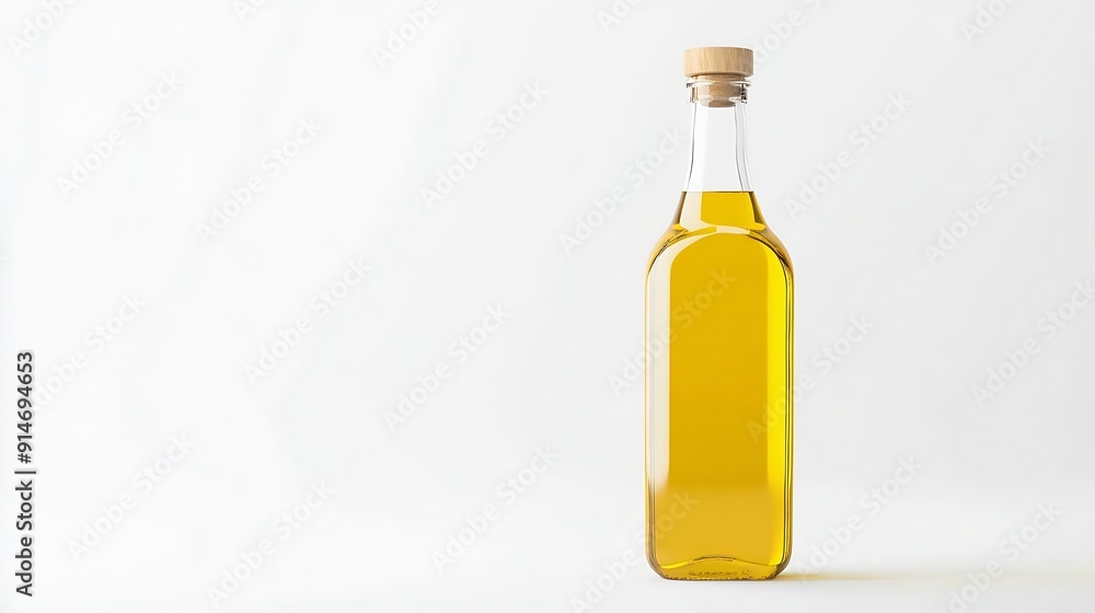 Bottle of cooking oil with cork cap isolated on white background Clipping path : Generative AI Bottle of cooking oil with cork cap isolated on white background Clipping path : Generative AI