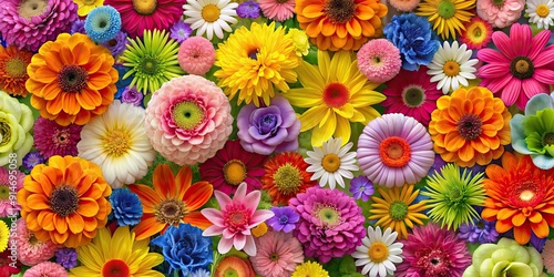 Wallpaper Mural Seamless background featuring a variety of colorful flowers, floral, seamless, pattern, background, vibrant, garden Torontodigital.ca