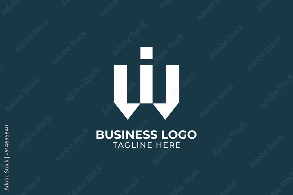 Obraz premium WV logo letter design on luxury background, Letter W Abstract Logo Symbol. logo w, 