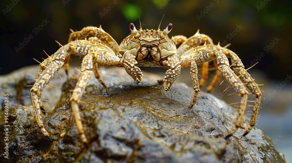 Spiny Spider Crab Perched on a Rock Spiny Spider Crab Perched on a Rock