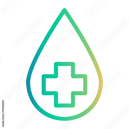 waterdrop Line Gradient Icon