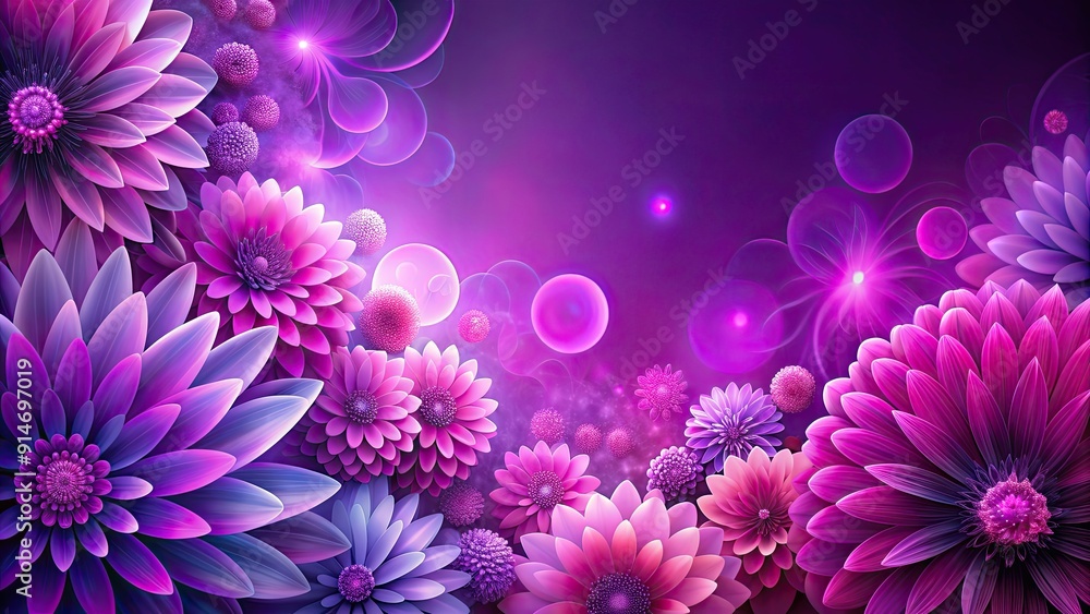Fototapeta premium Vibrant purple and pink abstract flower background perfect for elegant designs and modern decorations, flower, abstract