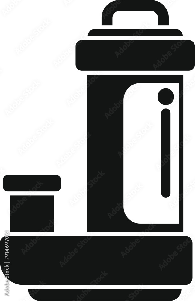 Black silhouette of a modern water purifier, offering clean and purified drinking water Black silhouette of a modern water purifier, offering clean and purified drinking water