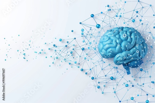 3D Rendering of Blue Brain Connectome: Network of Neural Pathways photo