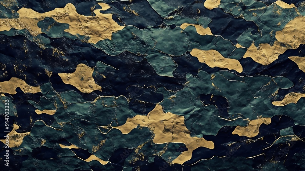 Gold and Blue Camouflage Abstract Pattern Gold and Blue Camouflage Abstract Pattern