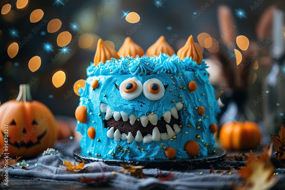 Monster Cake for Halloween Party Monster Cake for Halloween Party