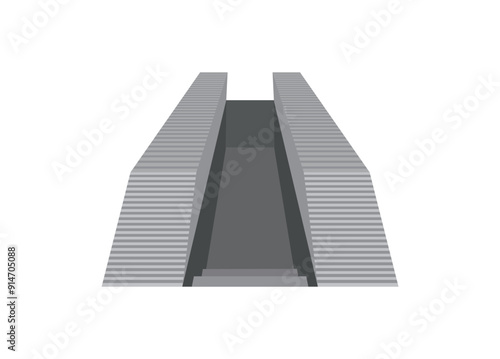 Car maintenance ramp. Simple flat illustration in perspective view.