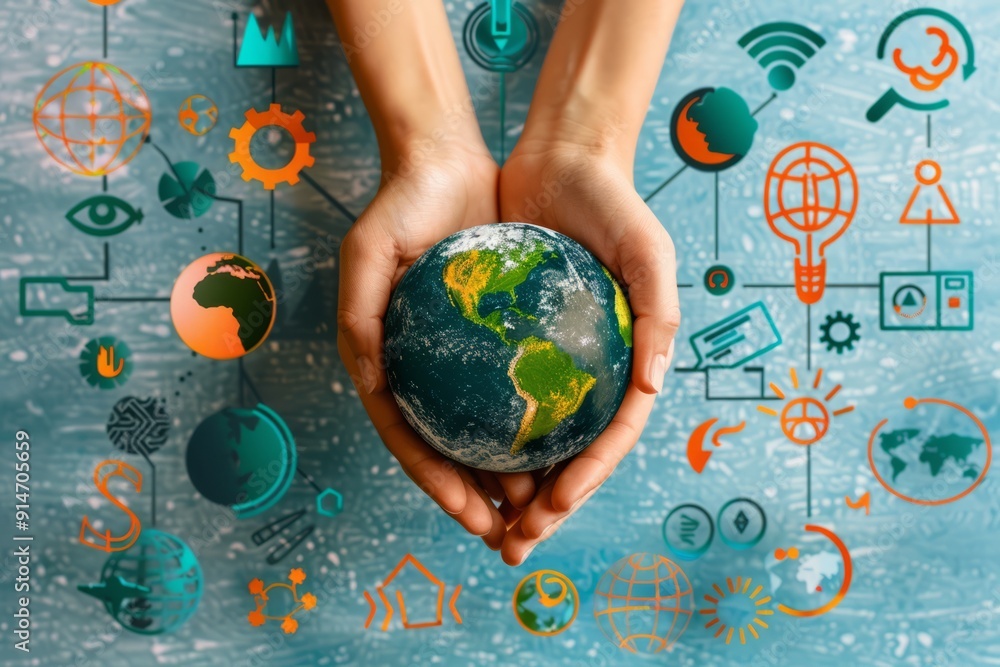 Development Information Day.October 24th.Digital technology concept ...
