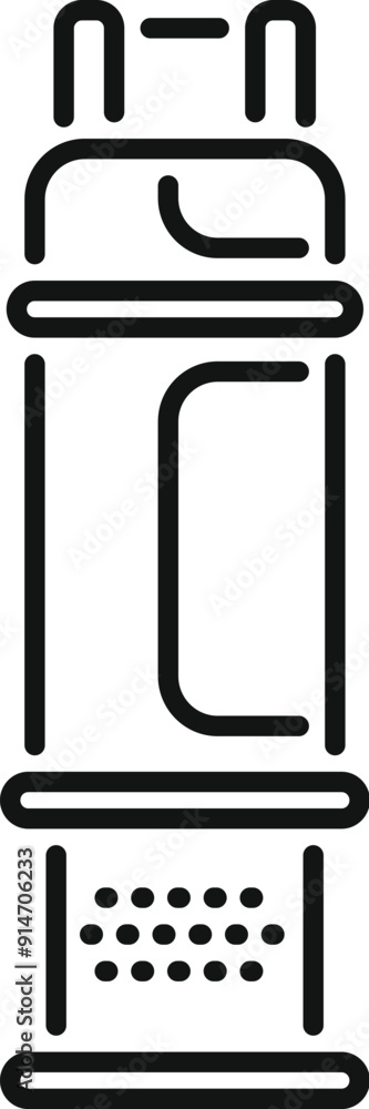 Simple line drawing icon of a gas cylinder, used for camping stoves and other applications Simple line drawing icon of a gas cylinder, used for camping stoves and other applications