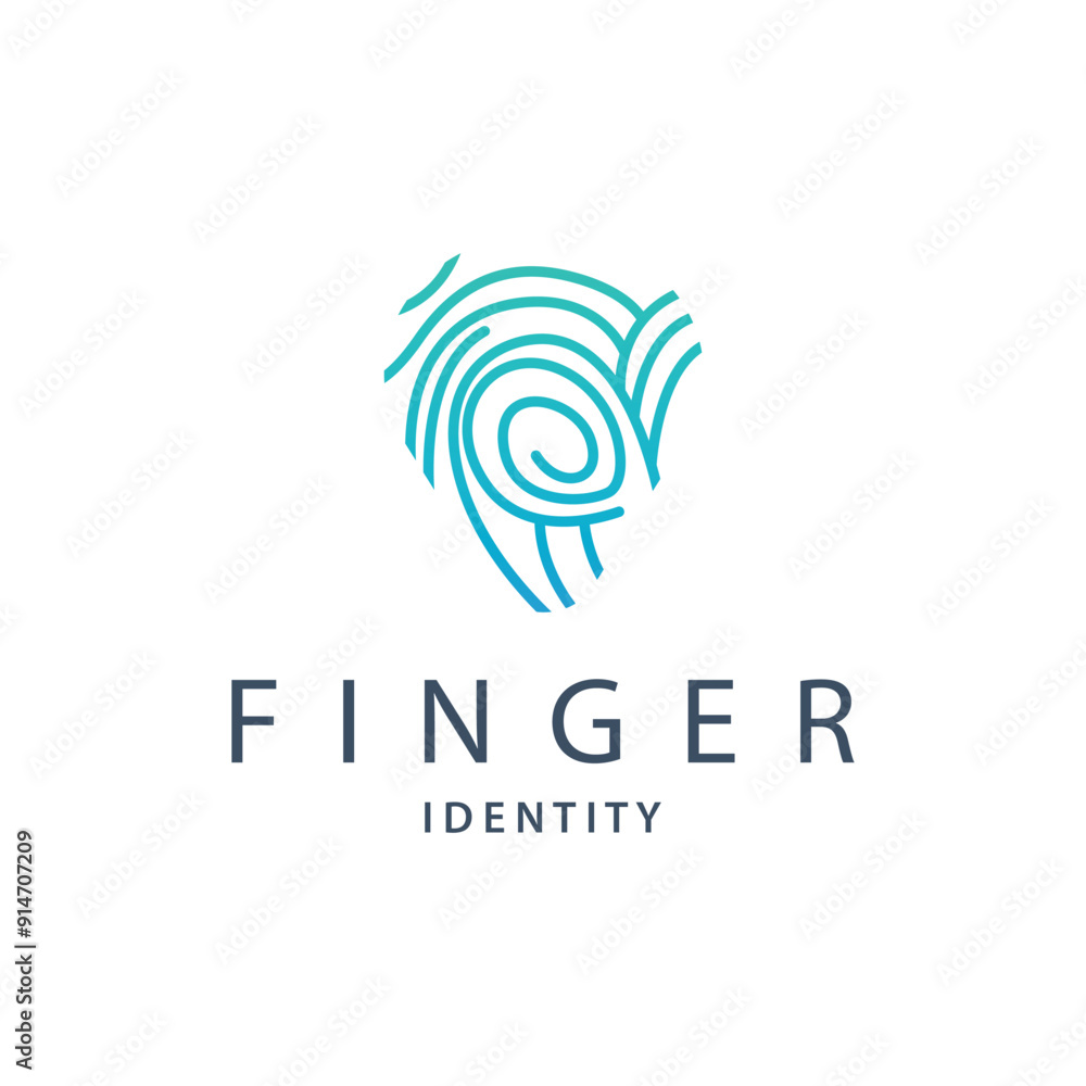 Premium Fingerprint Logo, Human Identity Design Simple Line Model Template Illustration Premium Fingerprint Logo, Human Identity Design Simple Line Model Template Illustration