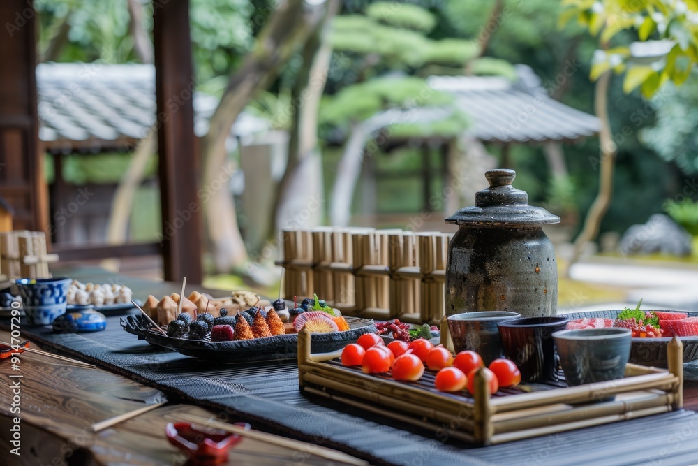 Obon matsuri,yukata,kimono,household altars.Japan Obon festival.A close ...