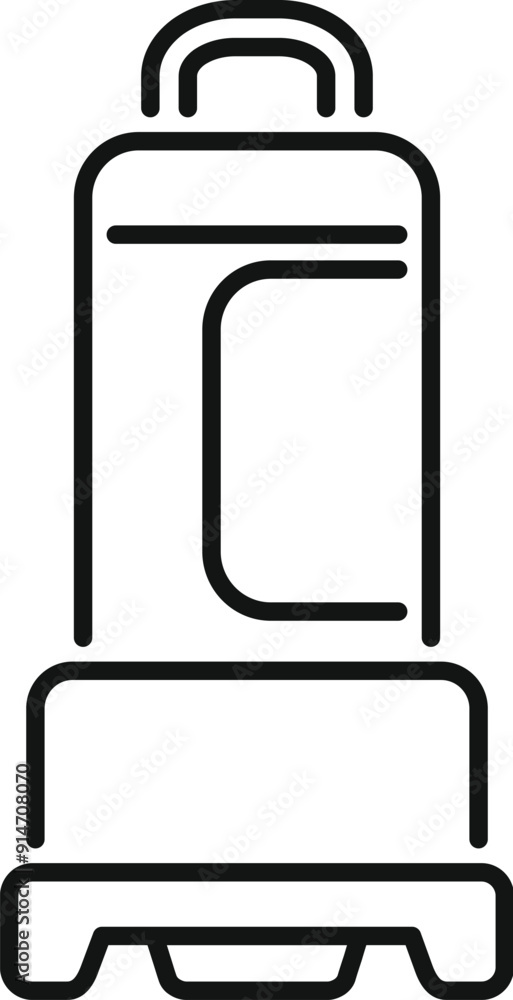 Line drawing of a submersible water pump standing on the ground Line drawing of a submersible water pump standing on the ground