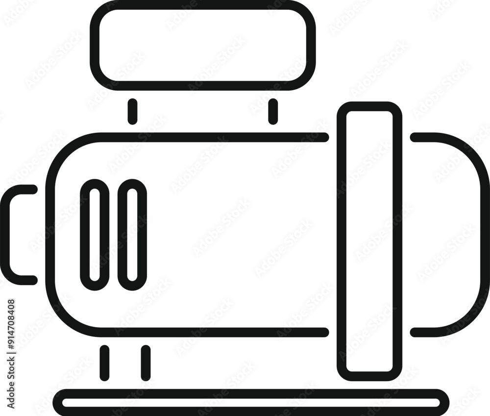 Black outline icon of a water pump standing on a platform Black outline icon of a water pump standing on a platform