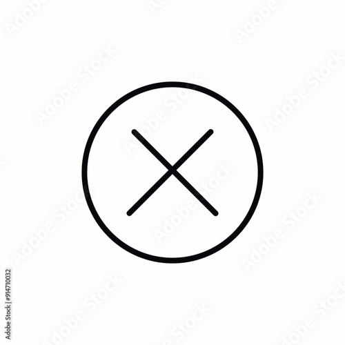 no x icon vector taboo sign 