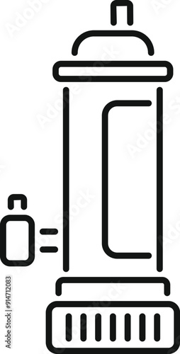 Simple spray paint refill with thinner line icon concept