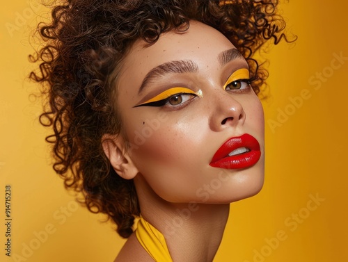 Wallpaper Mural Close-up portrait of a woman with colorful eye makeup. Torontodigital.ca