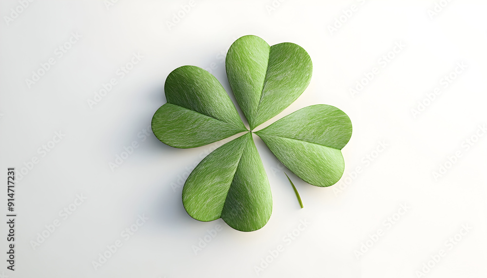3D illustration of a leaf clover, isolated on a white background. 3D illustration of a leaf clover, isolated on a white background.