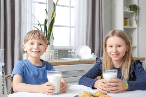 Happy young children with m...