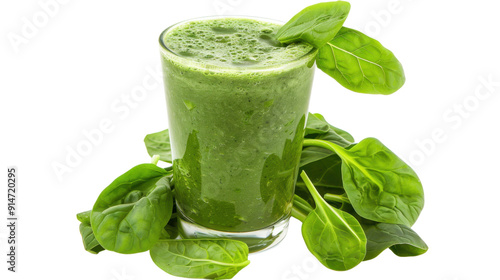 Green smoothie on transparent background