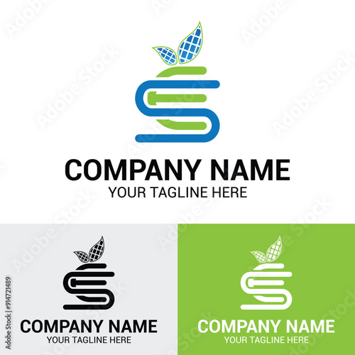 ES SE Letter Initial Eco Solar Panel Energy Company Logo Design Template. Company logo icon element template solar panel solar energy technology Eco green nature