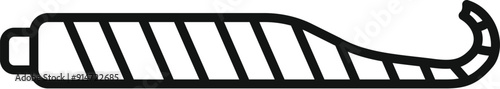 Simple line icon of an awl, a tool used in leather crafting for making holes