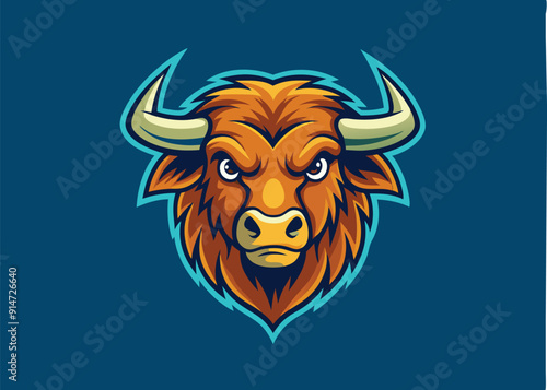 buffalo head logo vector illustration 