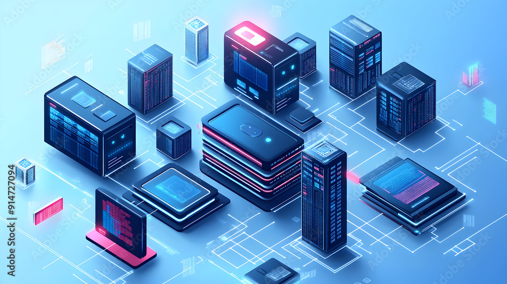 Virtualization in Information Technology - An illustration of virtual servers and machines running multiple operating systems and applications, optimizing IT resources --ar 25:14 --v 6.1 Virtualization in Information Technology - An illustration of virtual servers and machines running multiple operating systems and applications, optimizing IT resources --ar 25:14 --v 6.1