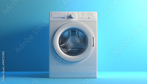 Washing machine icon in 3D, rendered as a digital illustration.