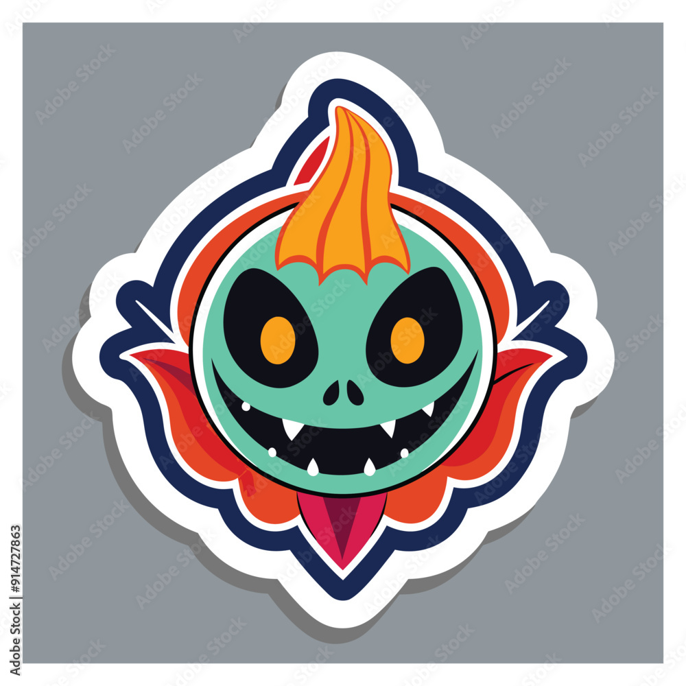 Obraz premium Halloween sticker vector illustration
