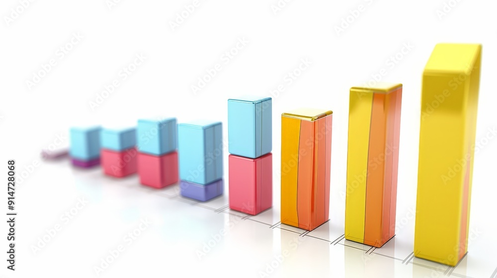A bar chart with multiple data series, isolated on a white background, highlighting comparative financial performance. A bar chart with multiple data series, isolated on a white background, highlighting comparative financial performance.