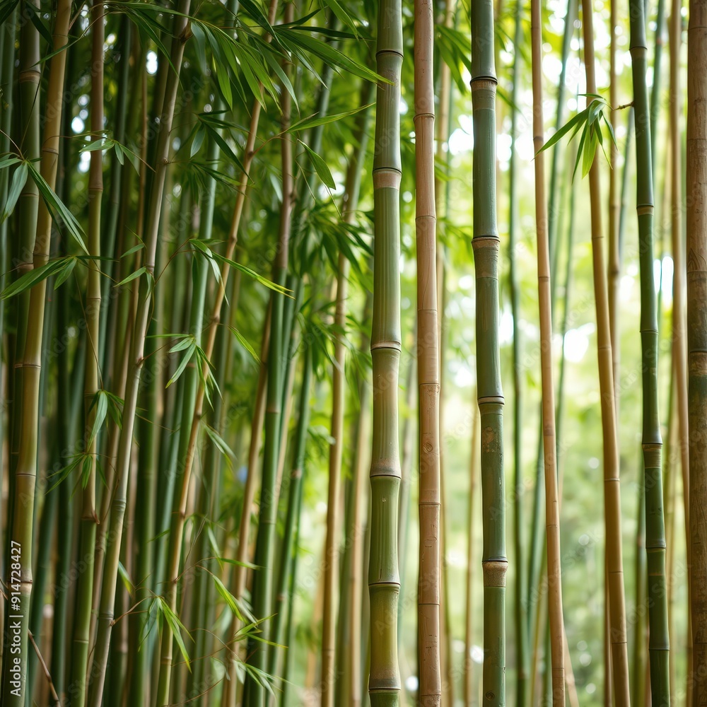 Obraz premium Lush Green Bamboo Forest.