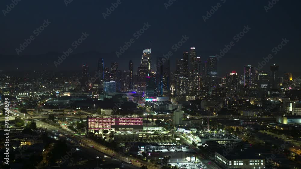 Downtown Los Angeles Sunset Aerial_2024_night_4 Downtown Los Angeles Sunset Aerial_2024_night_4