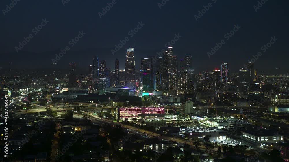 Downtown Los Angeles Sunset Aerial_2024_night_3 Downtown Los Angeles Sunset Aerial_2024_night_3