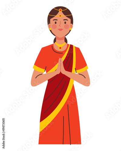 woman in namaste gesture of hands