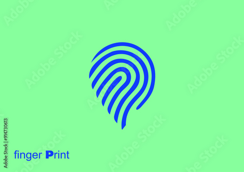 finger print logo concept based on initial letter P