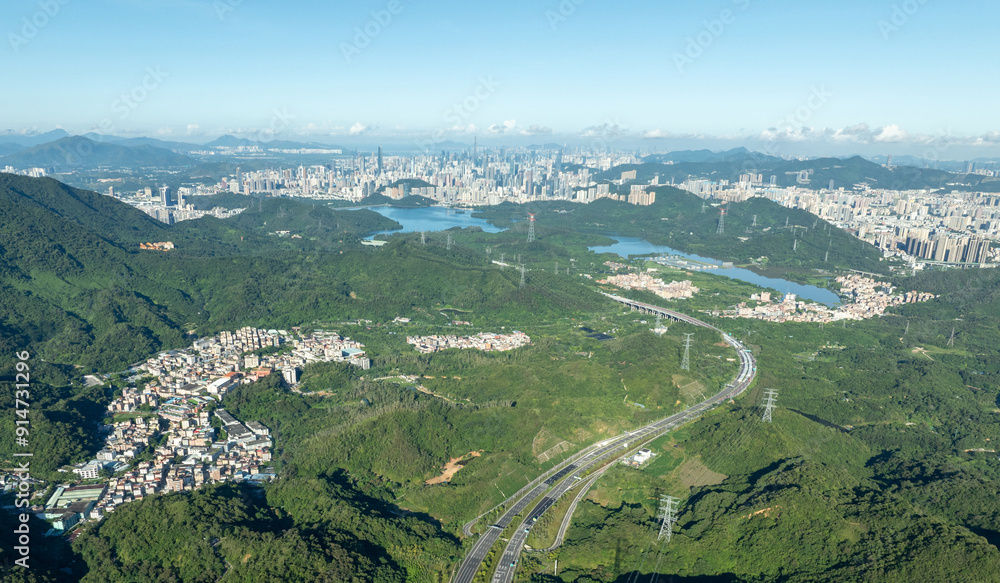 Aerial view of landscape in shenzhen city, China Aerial view of landscape in shenzhen city, China
