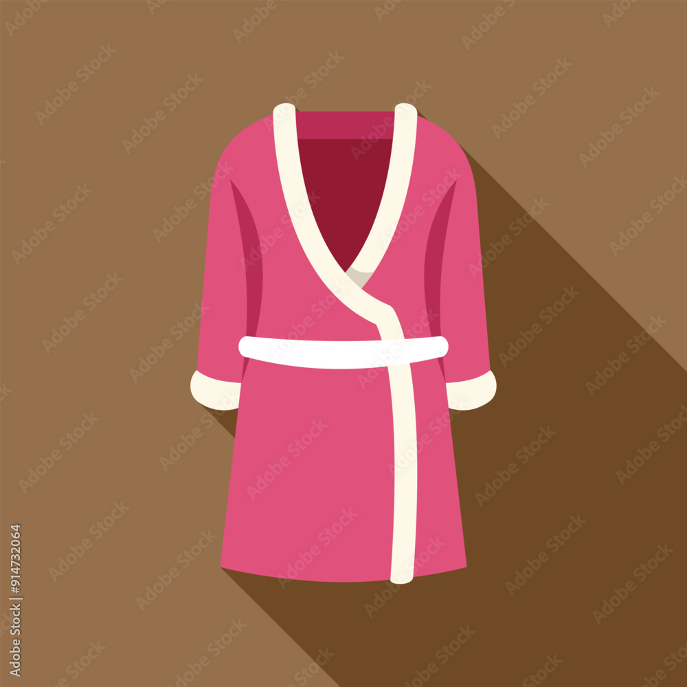 Pink bathrobe hanging on a wall, providing comfort and relaxation after a long day Pink bathrobe hanging on a wall, providing comfort and relaxation after a long day