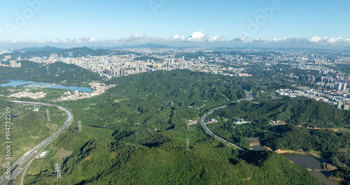 Aerial view of landscape in shenzhen city, China photo