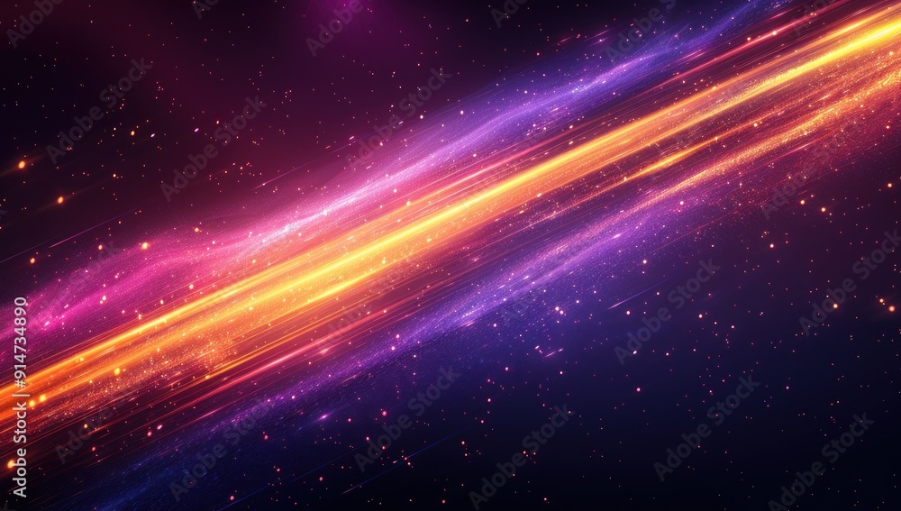 Abstract Cosmic Glow with Vibrant Streaks of Light