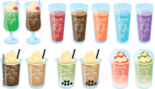 いろいろなドリンクのセット