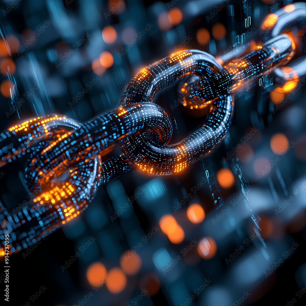 Blockchain illustrated virtually with Blockchain illustrated virtually with